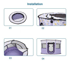 Parc Portable Lapin - Violet installation