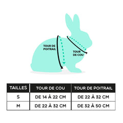 Guide des tailles Harnais pour lapin : BunnyFlore™