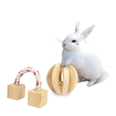 Petit Jouet Rongeurs Sporty : Cubes en bois et corde